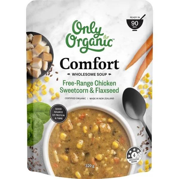 Only Organic Comfort Soup Free-Range Chicken Sweetcorn & Flaxseed 320g