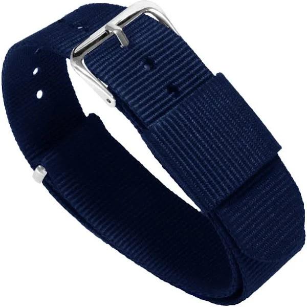 Nylon Watch Band / Strap in Navy Blue, Width 20mm, Standard Length | Barton