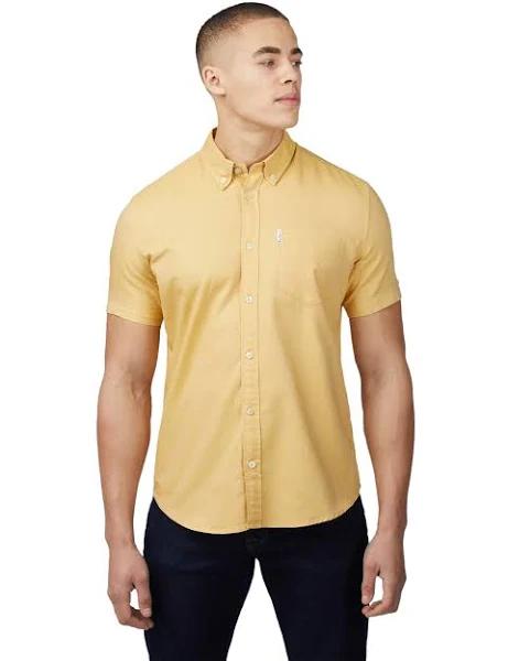 Ben Sherman Signature Oxford Short Sleeve Shirt Sunflower Medium