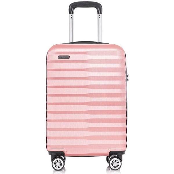 SwissTech Odyssey 43L/56cm Carry On Luggage Travel Suitcase Trolley Bag Rosegold