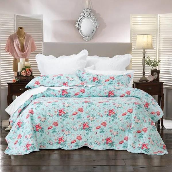 Serenity Blue Bedspread Set | King Single Bed