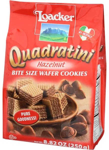 Quadratini Bite Size Wafer Cookies Hazelnut