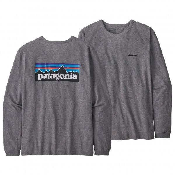 Patagonia - Camiseta WS L S P 6 Logo Responsibili Gravel Heather - S