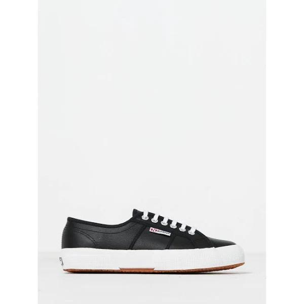 Superga 2750 Tumbled Leather Black Size 36 - Platypus | AfterPay Available