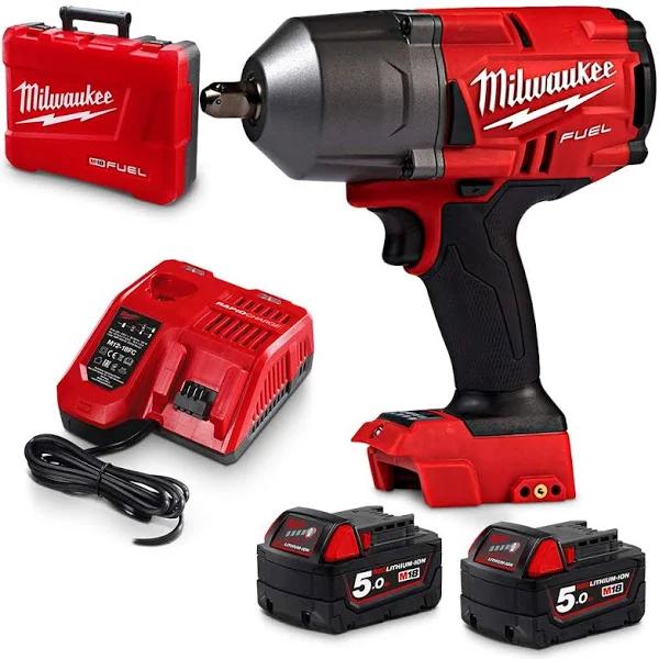 Milwaukee M18FHIWP12-502C M18 Fuel 1/2" High Torque Impact Wrench With Pin Detent Kit