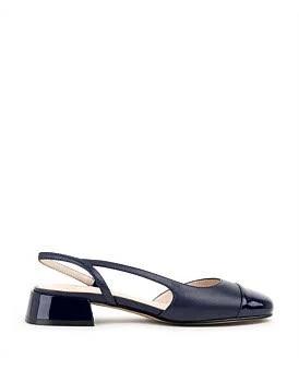 David Jones Edward Meller Dallis30 Cap Toe Slingback in Navy, Size 37.5 EU