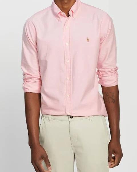 Polo Ralph Lauren - Men's Pink Business Shirts - Classic Custom Fit Long Sleeve Sport Shirt - Size XS at The Iconic