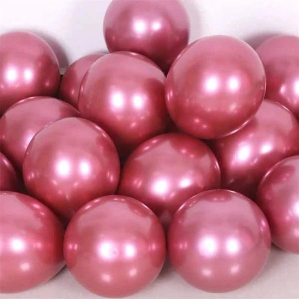 Catzon 50pcs 12 Inch Metallic Latex Balloons Party Balloons for Party Birthday -Red