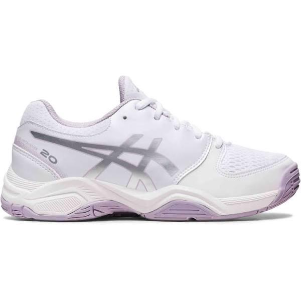 ASICS Kid's Grade School Shoes - Gel-Netburner 20 GS - White/Gentry Purple 3