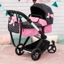 Bayer Xeo Compact Doll Pram - Pink w/White Hearts & Pink Bow New