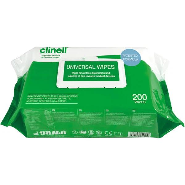 Clinell Universal Sanitising Wipes - 200 Pack