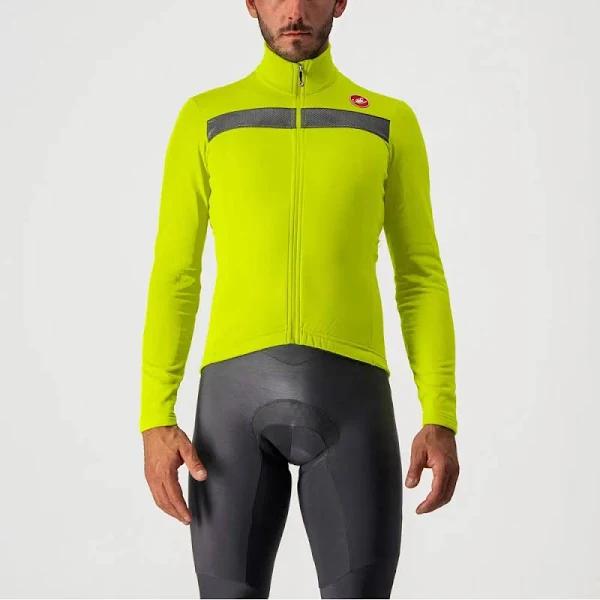 Castelli Puro 3 Long Sleeve Jersey - Electric Lime/Silver Reflex