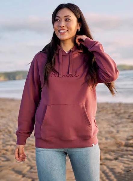 Womens Animal Pink Maya Organic Logo Hoodie