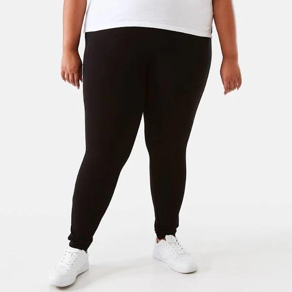 Kmart Curve Full Length Ponte Leggings in Black Size: 18