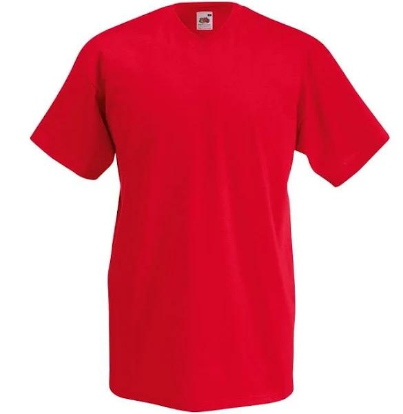 Fruit of The Loom 61066 Valueweight V-Neck T-Shirt Red - Size: M Colou