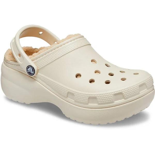 Crocs Women's Classic Platform Lined Clog; Bone, W10