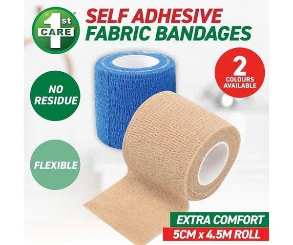 2rolls Fabric Bandages Self Adhesive Flexible Lightweight Assort. Color 4.5mx5cm