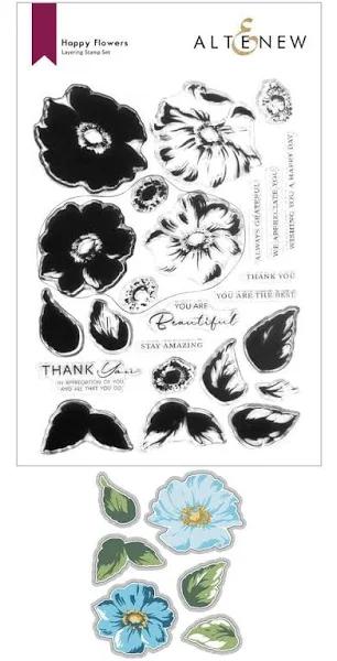 Altenew Happy Flowers Stamp & Die Bundle