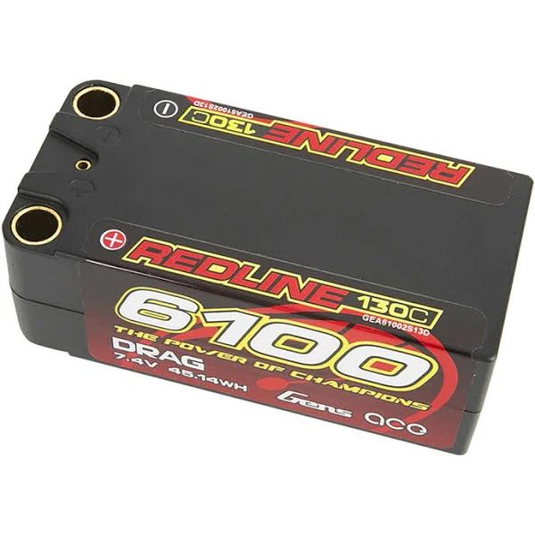 Gens Ace 2S Redline 6100mAh 7.4V 130C Shorty Hardcase Lipo Battery ()