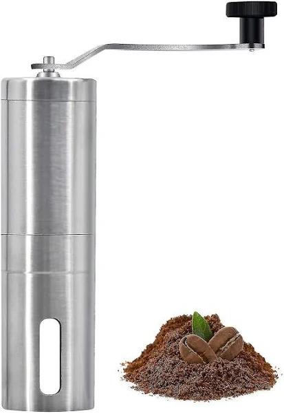 Manual Coffee Grinder Portable Hand Coffee Bean Mill with Ceramic Adjustable Knob Setting Stainless Steel Coffee Grinder in Kitchen and Hiking