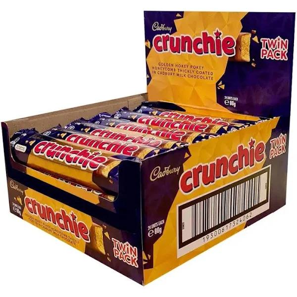 Cadbury Crunchie Twin Pack Chocolate Bar 80g 24pc