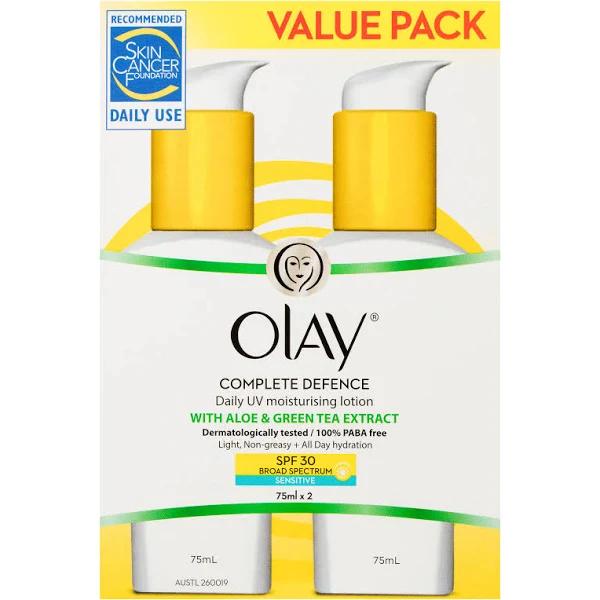 Olay Complete Defence Daily Moisturising Lotion 75ml Twin Pack