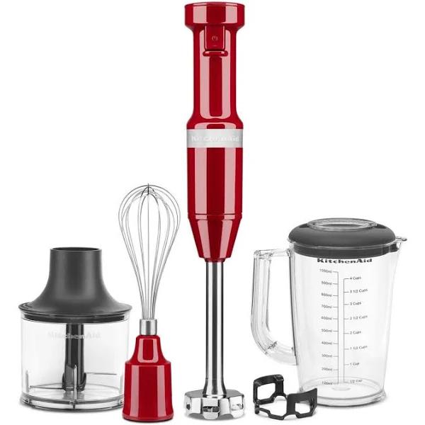 KitchenAid Corded Hand Blender with Accessories Empire Red 5KHBV83BER