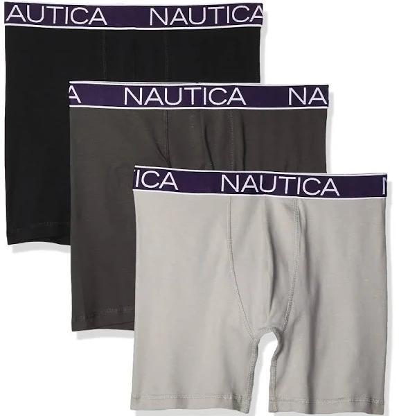 Nautica Men's 3-Pack Classic Underwear Cotton Stretch Boxer Brief