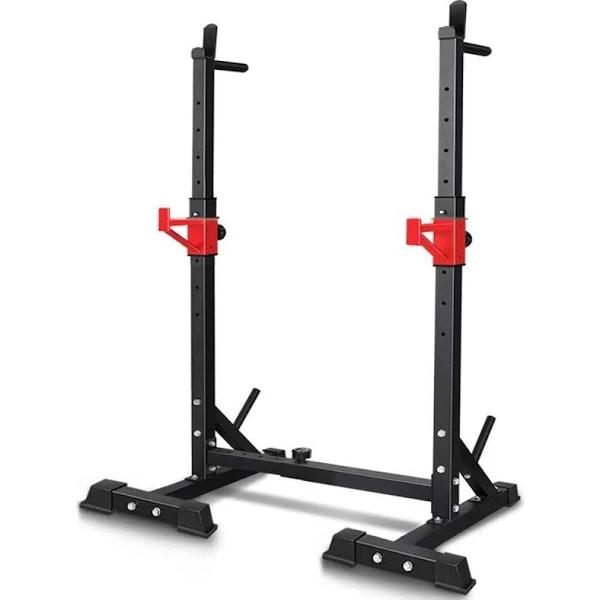 Black Lord Adjustable Squat Rack Fitness Weight Lifting Barbell Stand Gym