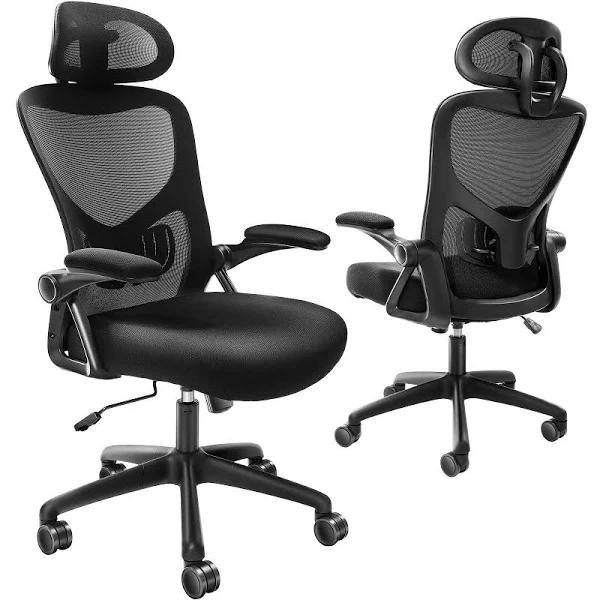 VEVOR Office Chair With Adjustable Lumbar Support High Back Ergonomic Desk Chair With Adjustable Headrest 2D Armrest Ergonomic Office Chair Backrest