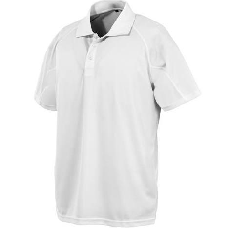 Spiro Impact Mens Performance Aircool Polo T-Shirt White XXS