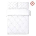 Giselle Bedding Super King Size Quilt Cover Set - White