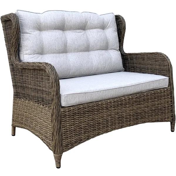 Rosebud Wicker Outdoor Lounge Sofa (2-seater) — Brown by FurnitureOkay