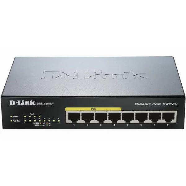 D-Link DGS-1008P 8-Port Gigabit PoE Unmanaged Switch