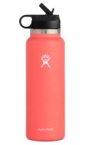 Hydro Flask Water Bottle - Wide Mouth Straw Lid 2.0 - 40 oz, Hibiscus