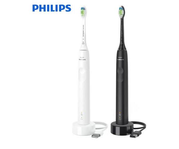 Philips Sonicare 3100 Range Black and White Toothbrush HX3676/34 2 Packs Set AU