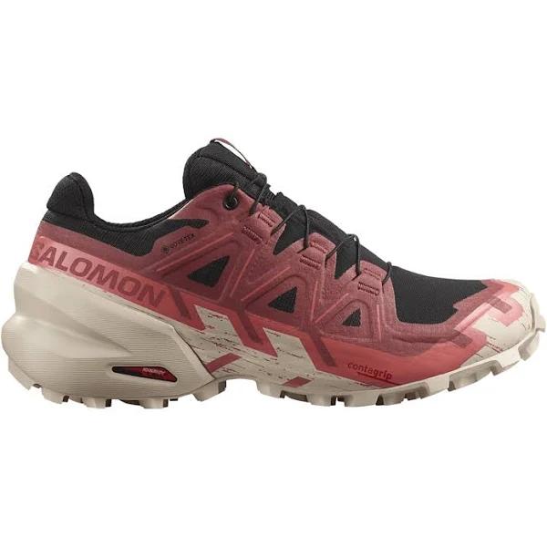 Salomon Women's Speedcross 6 GTX Shoe - 9 - Black / Cow Hide / Faded Rose