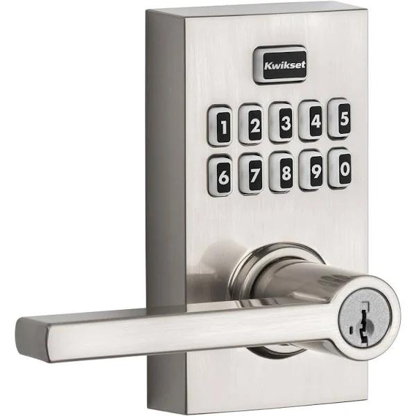 Kwikset 99170-003 SmartCode 917 Keypad Keyless Entry Contemporary Residential Electronic Lever Lock Deadbolt Alternative with Halifax Door Handle