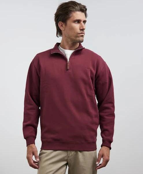 David Jones R.M. Williams Mulyungarie Fleece in Maroon, Size XL