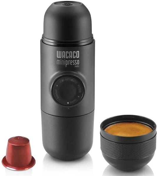 Wacaco Minipresso NS, Portable Espresso Machine, Compatible Nespresso Original Capsules and Compatibles, Travel Coffee Maker, Manually Operated from P