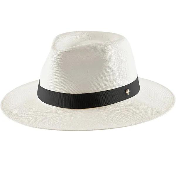 Helen Kaminski Vitoria Woven Fedora Hat White Black