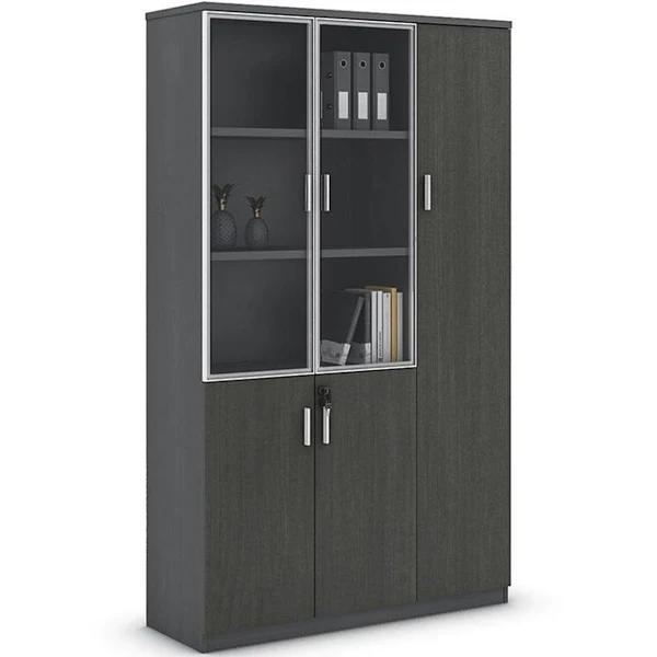 Modern Furniture MATEES 3 Doors Display Cabinet 120cm - Grey | Brown