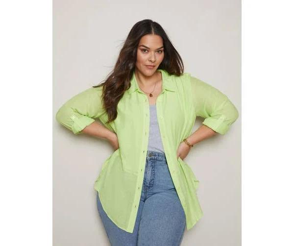 Autograph - Plus Size - Womens Tops - 3/4 Sleeve Double Layer Shirt