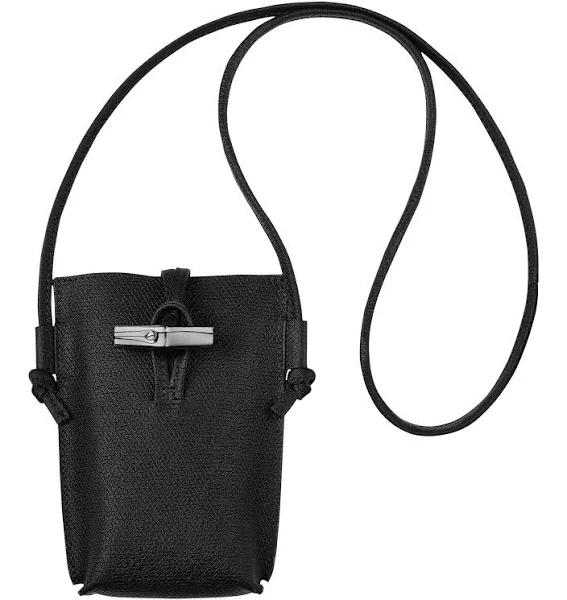 Longchamp Roseau Leather Phone Crossbody Bag in 001 Black