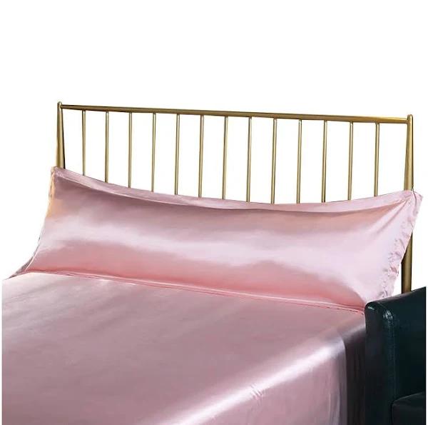 FancyGrab Envelope Pillow Cover Silky Satin Pillow Case Long Pillowcase Pink