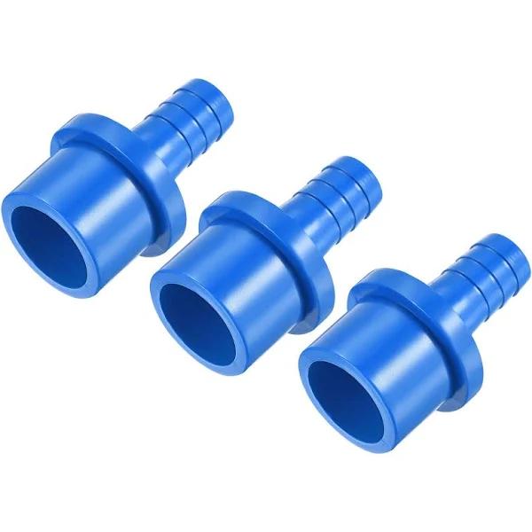 3pcs PVC Pipe Fitting 12mm Barbed x 25mm OD Spigot Straight Hose Connector Blue | Harfington