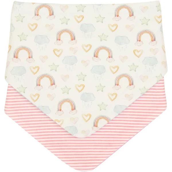 All4Ella Reversible Bandana Bibs 2pk - Rainbow Dreams