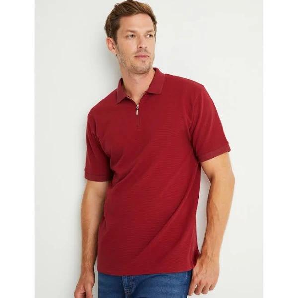 Rivers Short Sleeve Ottoman Texture Polo - Size L - Mens