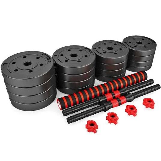 Adjustable Rubber Dumbbell Set Black / 30kg