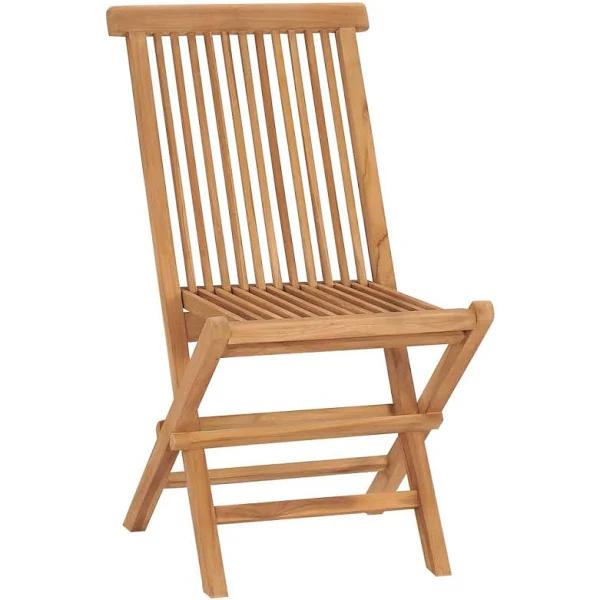 vidaXL Folding Garden Chairs 4 Pcs Solid Wood Teak